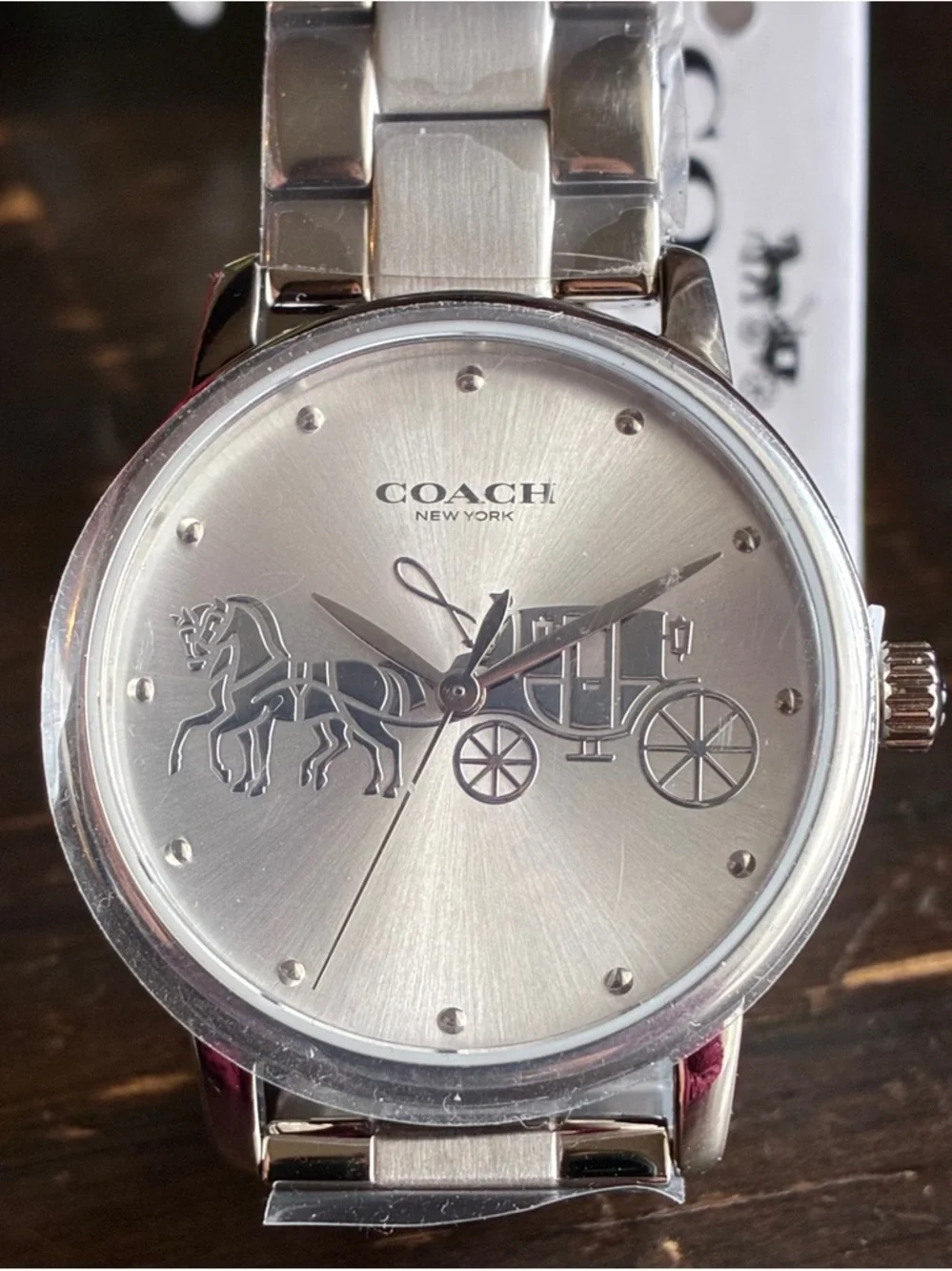Coach Silver-Tone Linked Bracelet Watch Band